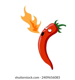 ilustración de un vector de fuego que contamina con pimienta chile