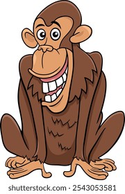 Cartoon illustration of chimpanzee ape animal character