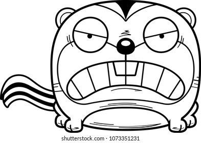 A cartoon illustration of a chipmunk with an angry expression.