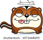 A cartoon illustration of a chipmunk with a goofy expression.