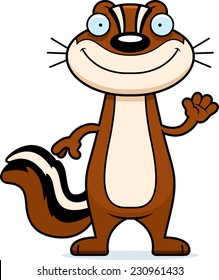 A Cartoon Illustration Of A Chipmunk Waving.