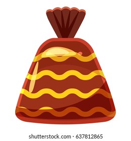 Cartoon illustration of chocolate candy vector icon for web