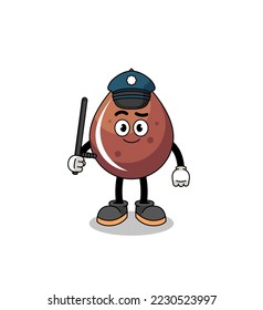 Cartoon Illustration of chocolate drop police , character design