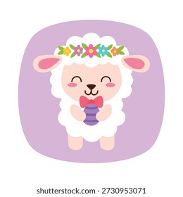 Cartoon illustration of a christian easter lamb