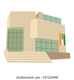 Cartoon illustration of city building vector icon for web