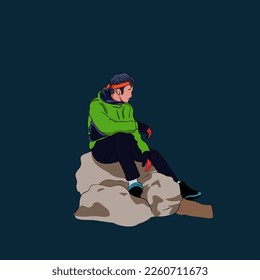 ilustración de un escalador. adecuado para su diseño, escaladores de montaña, escaladores.
