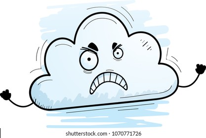 A cartoon illustration of a cloud looking angry.