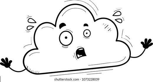 A cartoon illustration of a cloud looking scared.