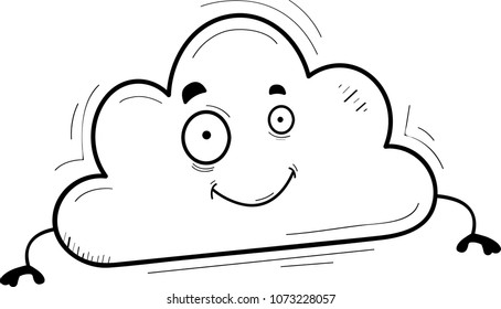 A cartoon illustration of a cloud smiling.