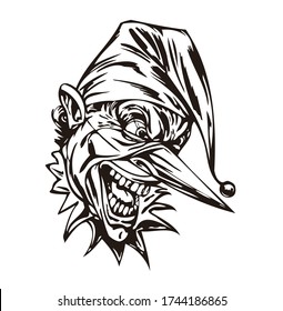 Cartoon Illustration Clown Face Vector can be for car stickers, tattoos