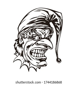 Cartoon Illustration Clown Face Vector can be for car stickers, tattoos