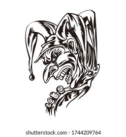 Cartoon Illustration Clown Face Vector can be for car stickers, tattoos