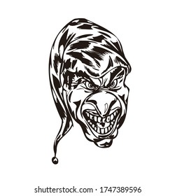 Cartoon Illustration Clown Face Vector can be for car stickers, tattoos