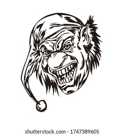 Cartoon Illustration Clown Face Vector can be for car stickers, tattoos