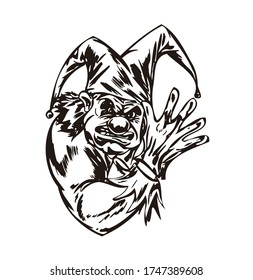 Cartoon Illustration Clown Face Vector can be for car stickers, tattoos