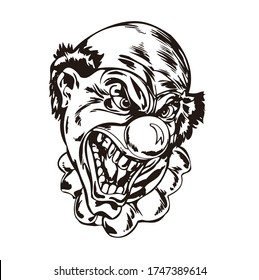 Cartoon Illustration Clown Face Vector can be for car stickers, tattoos