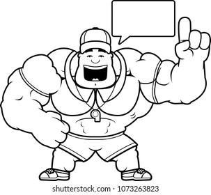 A cartoon illustration of a coach talking.