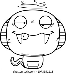 A cartoon illustration of a cobra looking drunk.