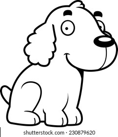 A cartoon illustration of a Cocker Spaniel sitting.