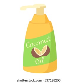 Cartoon illustration of coconut oil vector icon for web
