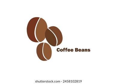 Cartoon illustration of coffee beans. Vector isolated on white background.
