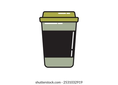 Ilustração de Desenho Animado de uma Xícara de Café