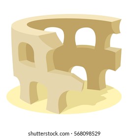 Cartoon illustration of coliseum vector icon for web