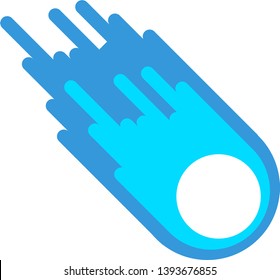 A cartoon illustration of a comet or meteor