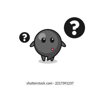 Cartoon Illustration of comma symbol with the question mark , cute design