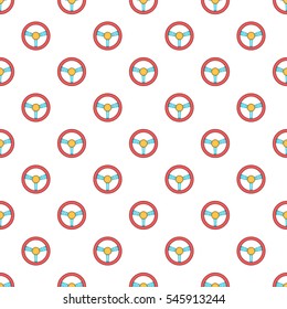 Cartoon illustration of computer steering wheel vector pattern for web