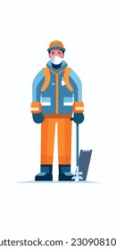 Dibujo de un trabajador de la construcción. fondo blanco. ilustrador vectorial art. obrero de construcción. industria. para logotipos de mascota. 