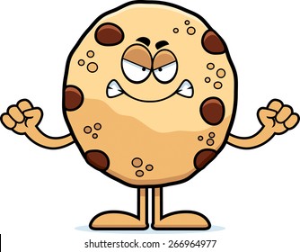A cartoon illustration of a cookie looking angry.