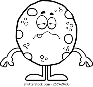 A cartoon illustration of a cookie looking sick.