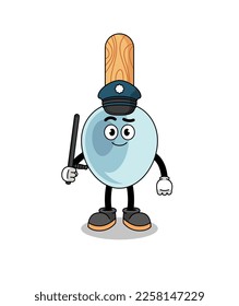 Cartoon Illustration of cooking spoon police , character design