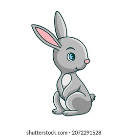 cartoon illustration cool cute happy rabbit