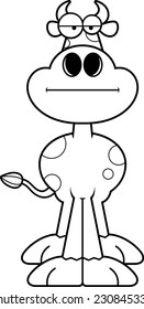 A cartoon illustration of a cow with a bored expression.