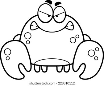 A cartoon illustration of a crab looking angry.