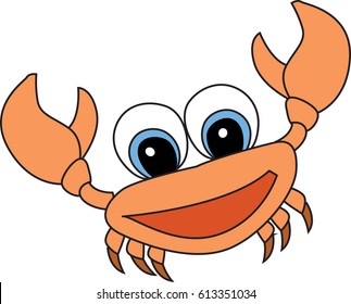 cartoon illustration of a crab on a white background