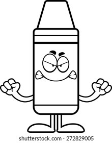A cartoon illustration of a crayon looking angry.