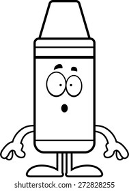 A cartoon illustration of a crayon looking surprised.