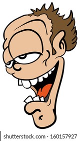 cartoon illustration of crazy face