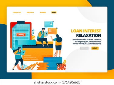 Cartoon illustration of credit card installments warning. Late payment of banks for loans and debt. Fines and penalties from banks. Vector design for landing page website web banner mobile apps poster