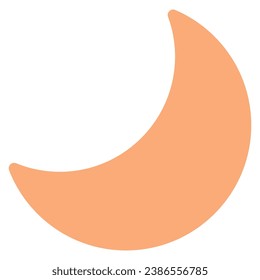 Cartoon illustration of crescent moon vector icon isolated on white background.