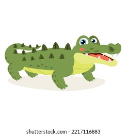 Cartoon Illustration Of A Crocodile