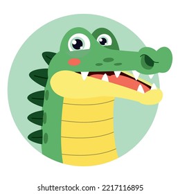 Cartoon Illustration Of A Crocodile