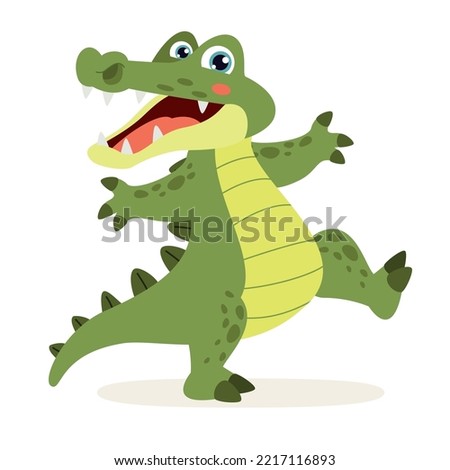 Cartoon Illustration Of A Crocodile