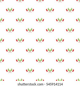 Cartoon illustration of crossed Italy flags vector pattern for web