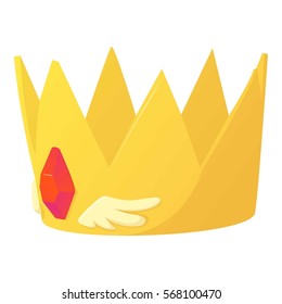 Cartoon illustration of crown vector icon for web