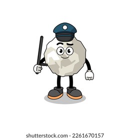 Cartoon Illustration of crumpled paper police