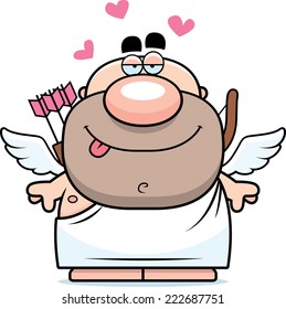 A cartoon illustration of a cupid smiling.